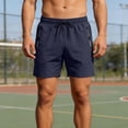 thumbnail image 2 of EOYWHK Running Shorts Men with Pockets Elastic Waist Beach Jogging Shorts Men Soft Lightweight Breathable Hiking Shorts for Men Blue, Size M, 2 of 5