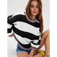 thumbnail image 4 of Suéteres Vintage para Mujer, Cuello Redondo, Larga, Estilo Preppy, de Punto, de Gran Tamaño S, 4 of 6