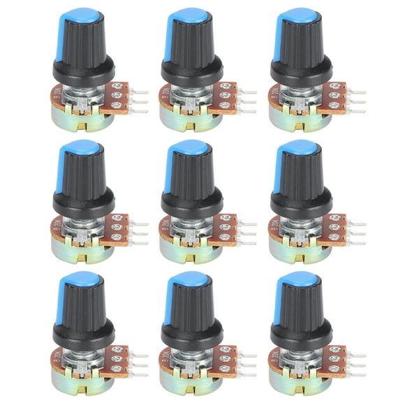 Potentiometer, Potentiometer Metal Linear Potentiometer With Knob Potentiometer Pack 9Pcs Potentiometer Set For Electrician For Electronic Equipment