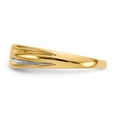 thumbnail image 3 of 14K Yellow Gold Ring Band Men's Diamond Round with Rhodium Mens, Size 5, 3 of 5