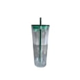 thumbnail image 1 of Soidarity Taza de paja transparente de doble capa de 770ml, botella de agua reutilizable con tapa, Picnic, Camping, senderismo, ciclismo, taza para beber Ropa Deportiva, Zapatos Verde 710ml Soidarity OD027967-01, 1 of 6
