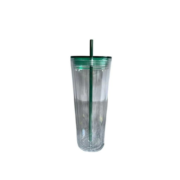 Soidarity Taza de paja transparente de doble capa de 770ml, botella de agua reutilizable con tapa, Picnic, Camping, senderismo, ciclismo, taza para beber Ropa Deportiva, Zapatos Verde 710ml Soidarity OD027967-01