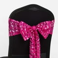thumbnail image 4 of Balsa Circle 5 Fuchsia Silver Wave Mesh Chair Sashes Embroidered Sequins Wedding Party Events Reception Decorations Supplies, 4 of 8