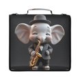 thumbnail image 2 of Jazz Elephant Printed Zipper Binder with Handle&Shoulder Strap 2 inch 3 Ring 500+300 Sheet Capacity File Folder Organizer, 2 of 8