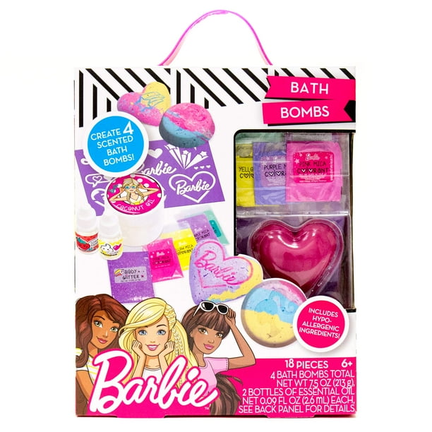 Kit de bomba de baño para Barbie, haz tu propia, con plantilla y purpurina