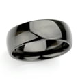 thumbnail image 2 of Free Engraving Personalized Custom Engraving Men's Women's Tungsten Wedding Band 8mm High Polished Shiny Dark Gray IP Plated Classic Domed RingSZ: 12.5, 2 of 6