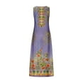 thumbnail image 5 of Summer Saving Wycnly Formal Dresses for Women Vintage Plus Size Swing Tunic Tank Long Dresses with Pocket V-Neck Sleeveless Western Print 2024 Summer Maxi Dress Purple XXL, 5 of 5