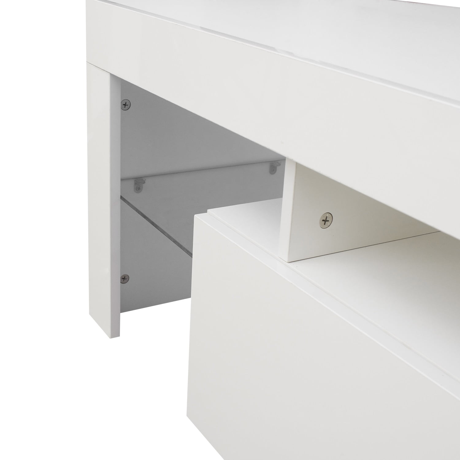 Kadyn Entertainment Center TV Stand, MDF TV Console with LED Light, Modern High-Gloss TV Cabinet for TVs up to 55", White Kadyn Entertainment Center TV Stand, MDF TV Console with LED Light, Modern High-Gloss TV Cabinet for TVs up to 55", White