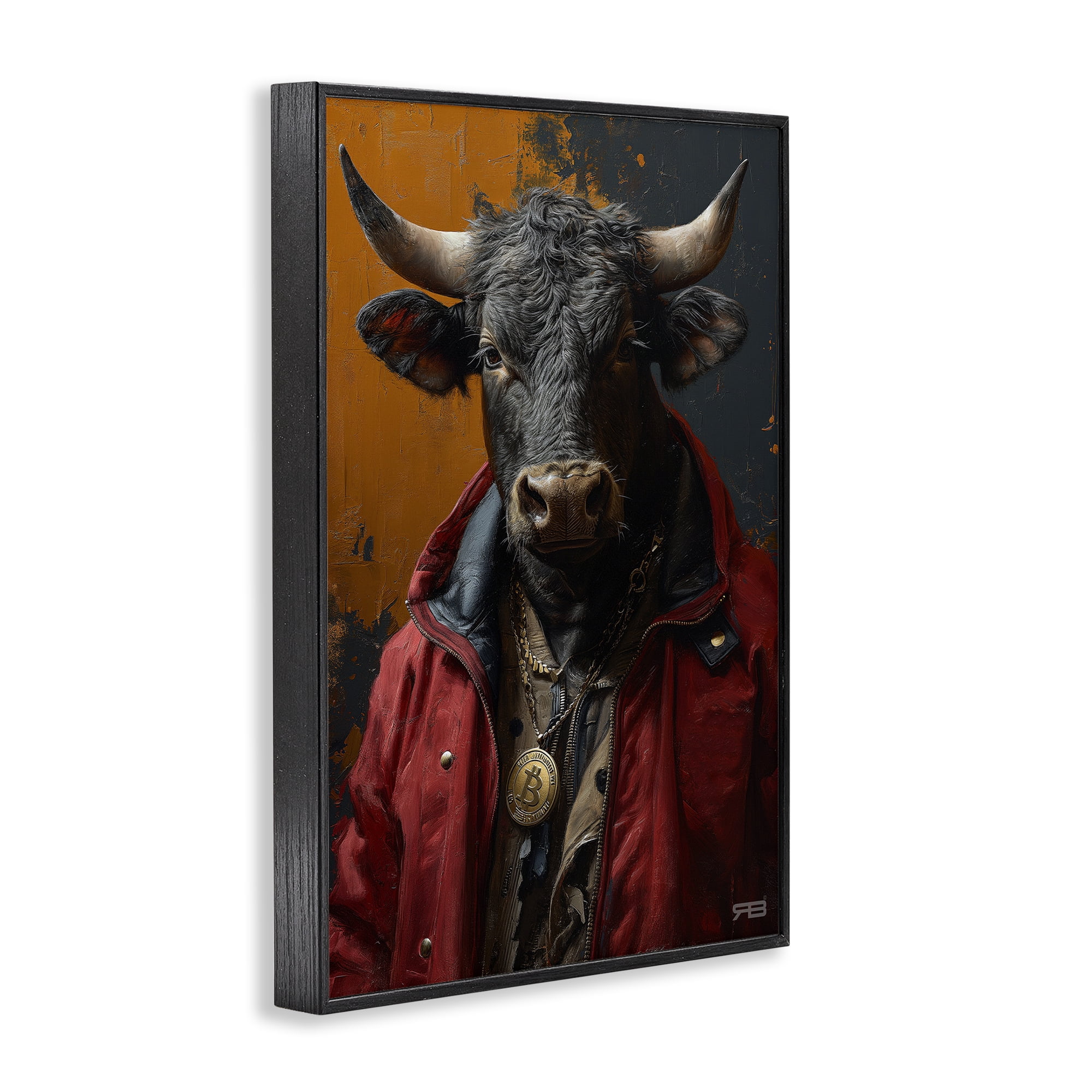 Stupell Industries Street Style Cattle Novelty Painting Black Framed Art Print Wall Art, 12 x 18