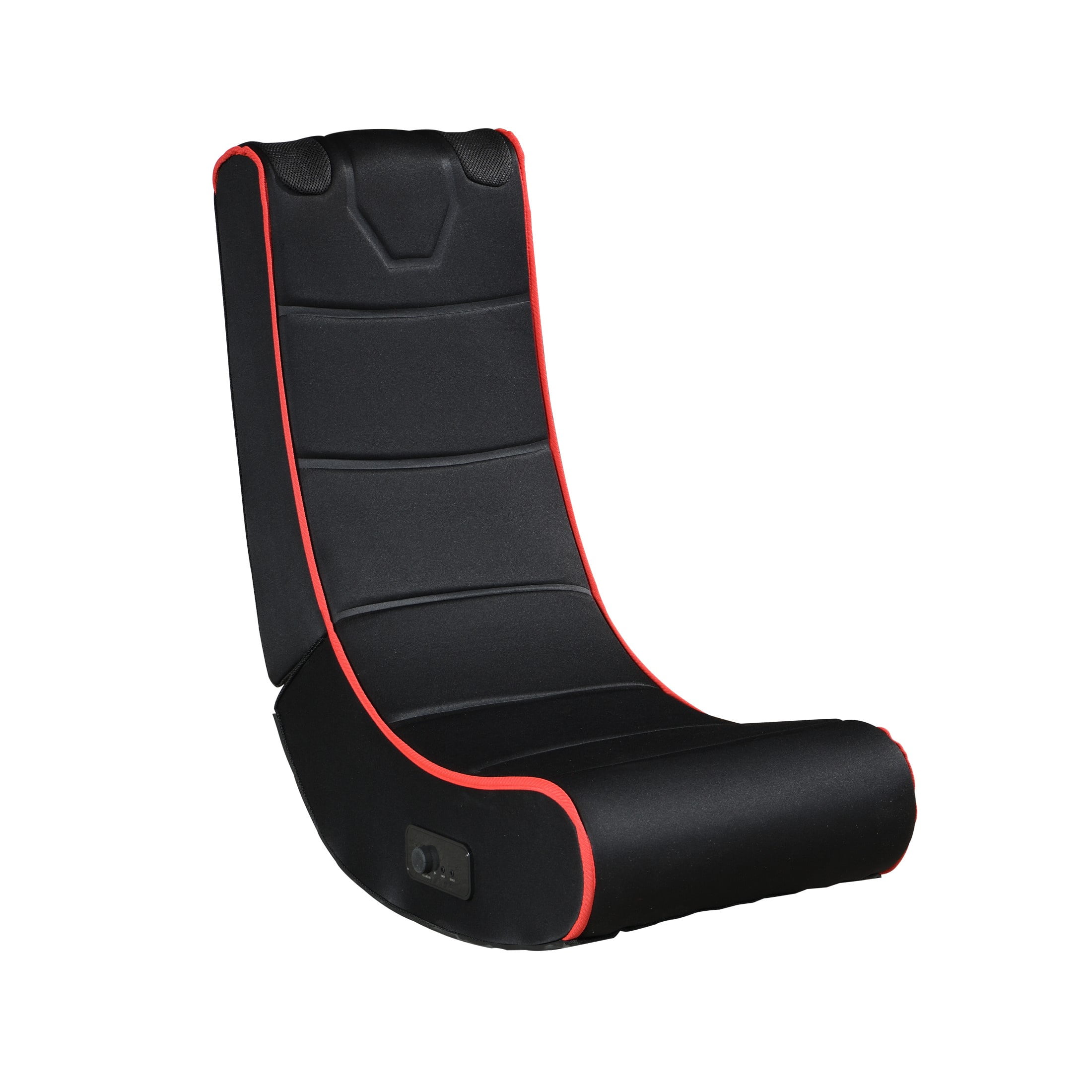 Sesslife Folding Gaming Rocker Floor Chair with 2 Built-in Audio Speakers, Modern Rocker Floor Gaming Chair with 3.5mm Input and Output Ports for Teens, Single Chair for Bedroom Game Room, Black