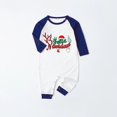 thumbnail image 3 of Pijamas familiares a juego de Navidad, diseño exclusivo, astas de reno, Feliz Navidad, conjunto de pijamas a cuadros azules, 3 of 3