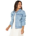 thumbnail image 4 of Celebrity Pink Women's Oversized Boyfriend Denim Jacket, Sizes XS-XXXL, 4 of 6