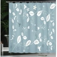 thumbnail image 4 of Ambesonne Floral Shower Curtain, Buds Blossoms Leaves Ivy, 69"Wx70"L, Slate Blue White, 4 of 5