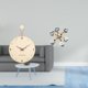 thumbnail image 2 of Reloj de pared de madera decorativo moderno colgante reloj silencioso esfera figura escritorio adorno madera vidrio adecuado para sala de estar oficin, 2 of 8