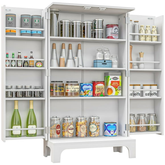 HOMCOM Kitchen Pantry Storage Cabinet w/ 4-tier Shelving, 8 Spice Racks