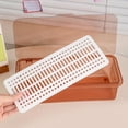 thumbnail image 3 of Caja de brochas de maquillaje Zulema Estuche de acrílico a prueba de polvo marrón, 3 of 8