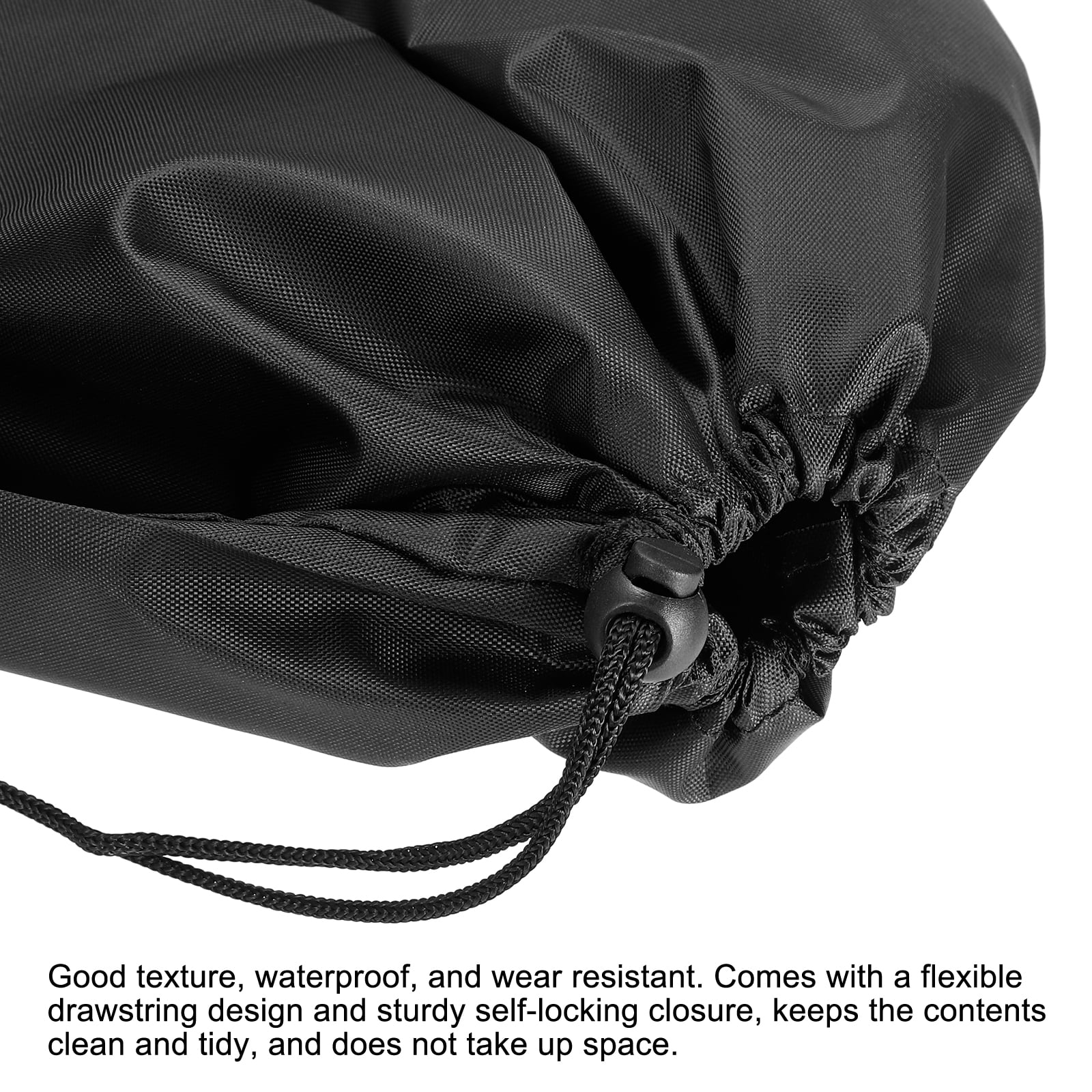 Unique Bargains Clothes Storage Drawstring Bag for Camping Travel Black 19.69"x27.56"