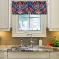 thumbnail image 2 of Yayeee Kitchen Valance Rod Pocket 54" x 18" Living Room Window Curtain, Blue Abstract Eagle, 2 of 6
