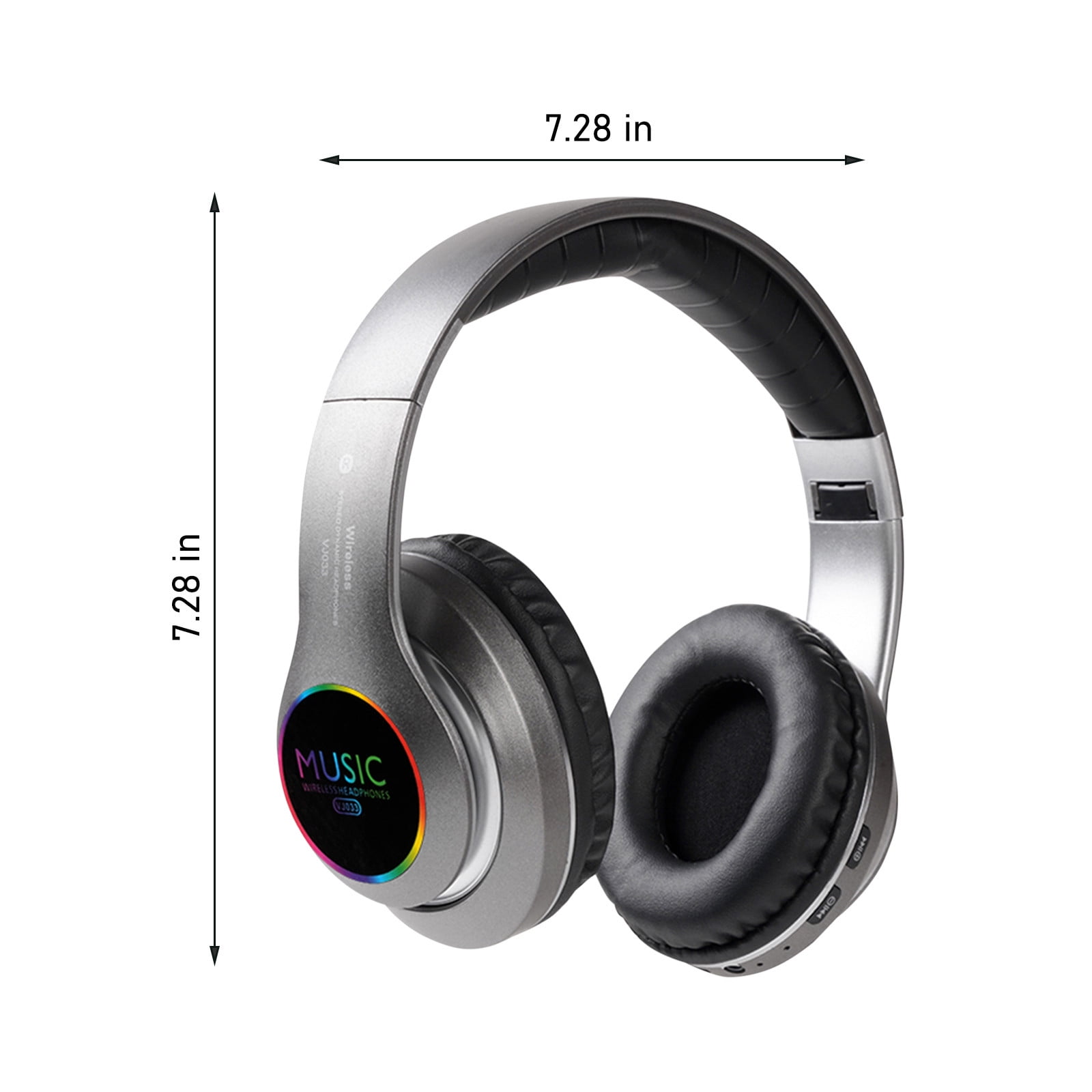 Bluetooth Headphones Over Ear,65H Playtime and 6 EQ Music Modes with Microphone,HiFi Stereo Foldable Lightweight Wireless Headset,Deep Bass for Home Office Cellphone PC Etc.,White