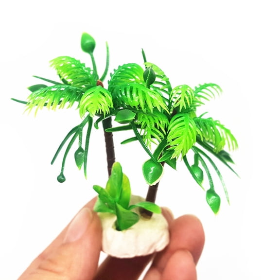 Aquarium Fish Tank Artificial Coconut Tree Water Plant Ornament Landscape Decor