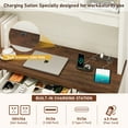 thumbnail image 5 of 76" Tall Pantry Cabinet Kitchen Hutch w/ Sliding Glass Doors & Charging Station, Farmhouse Coffee Bar Cabinet w/ 3 Drawers & Microwave Stand, 5 of 8