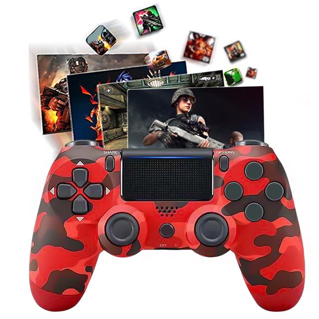 Controlador Consola Giroscopio 6 Ejes Compatible Con Dientes Panel Táctil para PS4 Azul