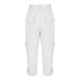 thumbnail image 7 of Men's Cargo Pants 3/4 Length Casual Hiking Trousers Elastic Waist Button Fly Outdoor Bottoms Roll-Up Cuff Chino Trousers with Pockets, 7 of 7