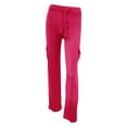 thumbnail image 4 of Pantalones de trabajo para mujer: pantalones harem casuales elásticos de cintura alta, estilo retro, tejido holgado, bolsillos, ideales para yoga y actividades al aire libre., 4 of 4
