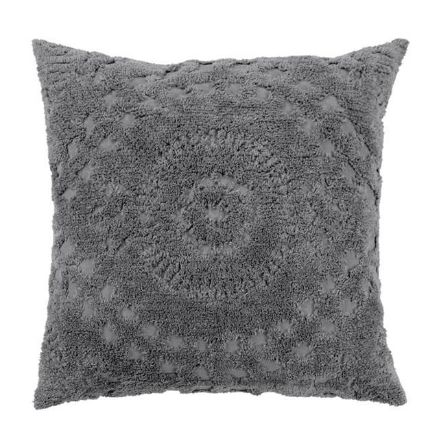 Better Trends SHR2626GRY Rio Médaillon Chenille Sham&44; Gris - Simple Size