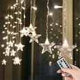thumbnail image 7 of Gnmfd Christmas Star Curtain String Lights 16 Star 80 Mini LED 11.5ft USB Powered Holiday Indoor Outdoor Window Wall Party Decoration Romantic Ambient Lighting for Bedroom Living Room, 7 of 7