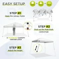 thumbnail image 5 of EAGLE PEAK 11 x 11 Slant Leg Pop-up Canopy Tent Easy One Person Setup Instant Outdoor Beach Canopy Folding Portable Sports Shelter 11 x 11 ft Base 9' x 9' Top, 5 of 8