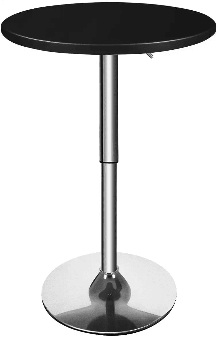 MoNiBloom Modern Round Bar Table, Height Adjustable Bar Table 27.5"35.