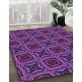 thumbnail image 3 of Ahgly Company Machine Washable Indoor Round Transitional Purple Iris Purple Area Rugs, 6' Round, 3 of 7