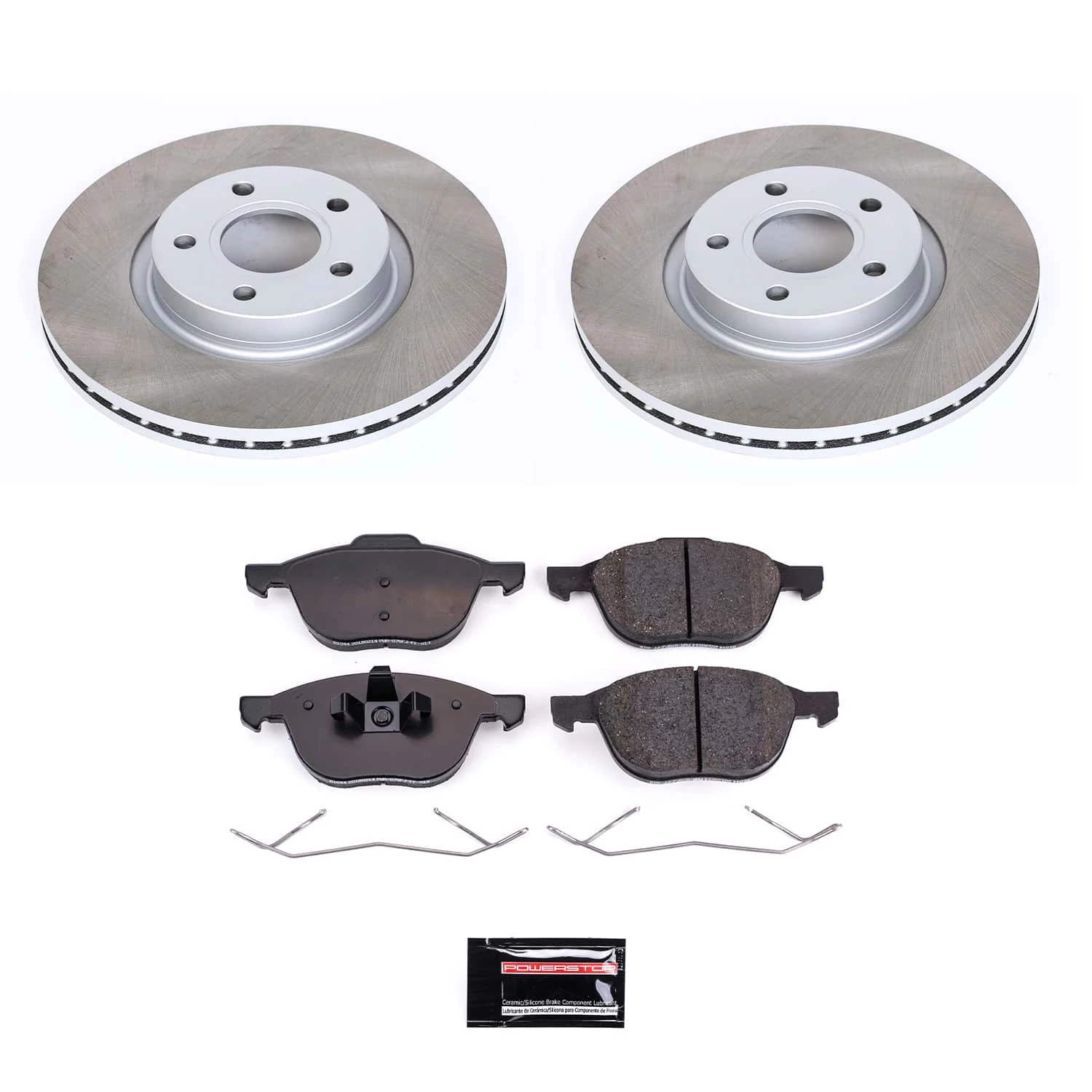 PowerStop Front Semi-Coated Rotor and Low-Dust Ceramic Brake Pad Kit SC4575