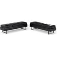 thumbnail image 4 of Kinbor Waiting Room Chairs - Modern Upholstered Office Guest Bench, Couch with Thickened Cushion for Guest Reception Room Barber Lobby Salon Conference Room (Black, 6-Seater), 4 of 9