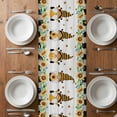 thumbnail image 4 of Table Runner 48 Inches Long for Kitchen Dining, Spring Bee Gnomes Dresser Scarf Farmhouse, Dining Table Decorations for Wedding/Parties, Sunflowers Black Plaid Grey Wooden 13 x 48 In, 4 of 8