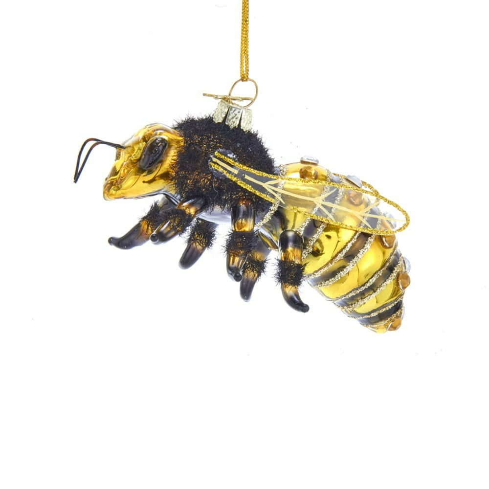 Noble Gems Honey Bee Glass Ornament NB1455 New