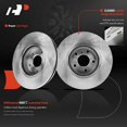 thumbnail image 5 of A-Premium 12.58 inch (319.6mm) Front Vented Disc Brake Rotors + Ceramic Pads Kit Compatible with Select Infiniti and Nissan Models - EX35, EX37, G25, G35, G37, M35, Q40, QX50, Q70, 350Z, 370Z, Murano, 5 of 8