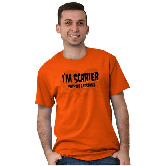 Halloween Scarier Without A Costume Plus Size Crewneck Graphic Tee Shirt Brisco Brands 4X