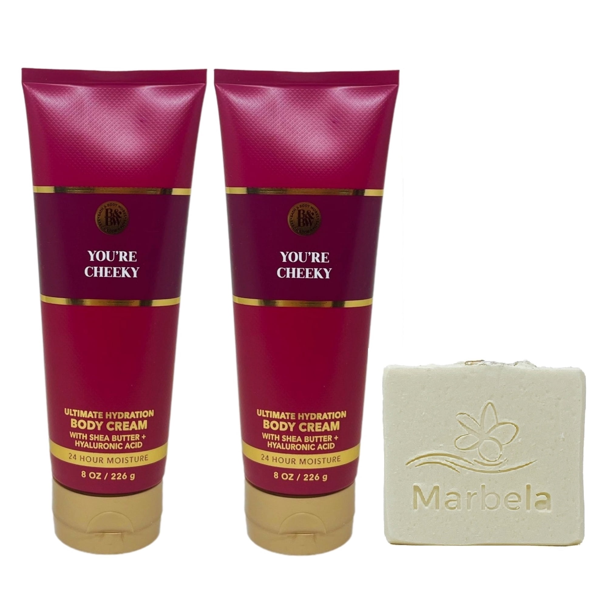 Bath & Body Works You're Cheeky 2 Pack Body Cream Bundle with a Natural Oats Bar Soap - Full Size