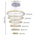 thumbnail image 2 of Miumaeov Modern Crystal Chandelier Lighting 6 Rings DIY Design Chandelier LED Ceiling Lights Fixtures 3-Color High Ceiling Foyer Chandelier for Living Room Dining Room Staircase, 2 of 15