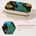 thumbnail image 5 of Peacock Velvet Necklace Holder: Portable Travel Organizer Box with Removable Compartment - Great Gift for Any Occasion, 5 of 7