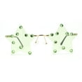 thumbnail image 2 of Rhinestone Studded Rimless Star Shape Hippie Color Sunglasses Gold - Green, 2 of 4