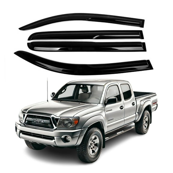 White Deer Wholesale 2005-2015 Toyota Tacoma Double Cab, Bug Deflectors with Smoke Tinted
