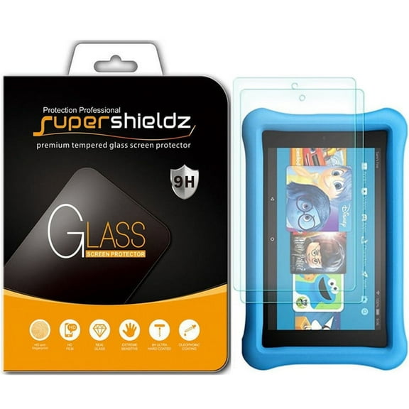 [2-Pack] Supershieldz for Fire HD 10 Kids Edition Tablet 10.1 inch (9th and 7th Generation, 2019 and 2017) Tempered Glass Screen Protector, Anti-Scratch, Anti-Fingerprint, Bubble Free