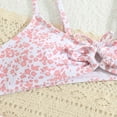 thumbnail image 7 of Cathalem Girls' 2 Piece Ditsy Floral Print Knot Front Ruched Triangle Bikini Swimsuit (Pink,14), 7 of 7