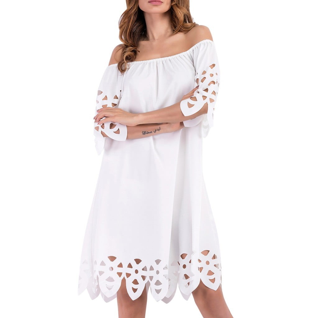 off shoulder collar dress