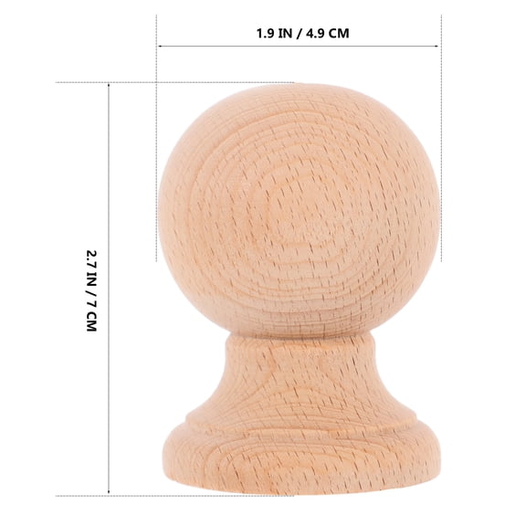 Unfinished Wood Ball Finials DIY Crafts Wooden Bed Post Finials Staircase Finials Decorative Wooden Finials Hardwood Finial for Round Wood Bun Foot