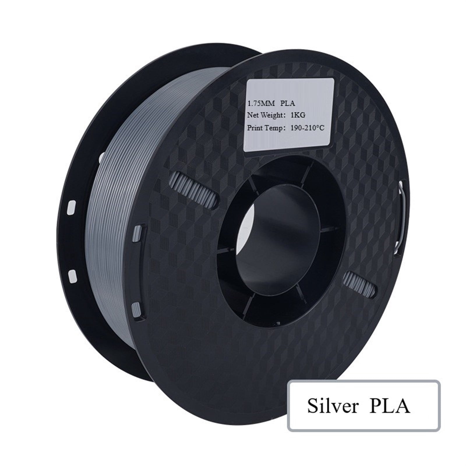1.75mm PLA Solid Silver Filament Fit Most 3D Printers, Easy-to-Print, No Pulling or Clogging, 1KG 3D Printer Accessories