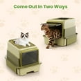 thumbnail image 5 of Enclosed Cat Litter Box with Lid, Easy to Scoop with Litter Scoop Set, High Sides Enclosure Anti-Urine Leakage Non-Sticky(Green), 5 of 7